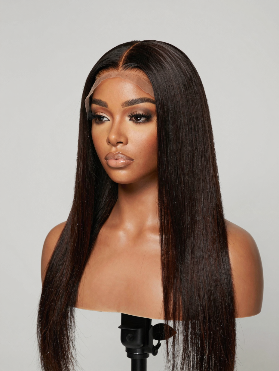 Frontal wig install with natural melted hairline and styled baby hairs